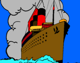 Dibuix Vaixell de vapor pintat per el barquito de facu y ant