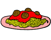 Dibuix Espaguetis amb carn pintat per anjanette