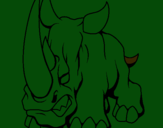 Dibuix Rinoceront II pintat per andreu