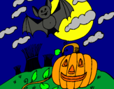 Dibuix Paisatge de Halloween pintat per anjanette