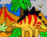 Dibuix Família de Tuojiangosauris pintat per chuan