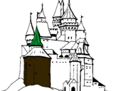 Dibuix Castell medieval pintat per montse