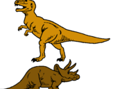 Dibuix Triceratops i tiranosaurios rex  pintat per marcel