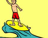 Dibuix Surfista pintat per kevin  y  Angela    4tb