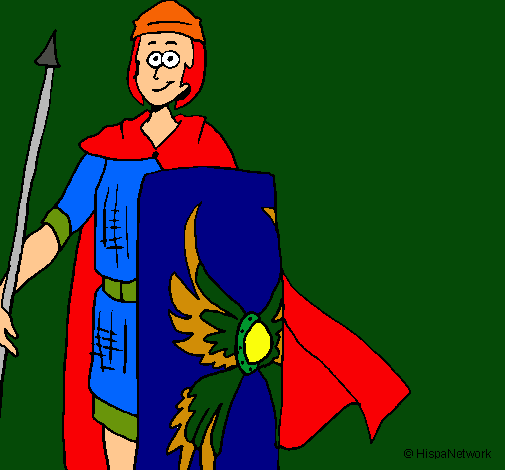 Dibuix Soldat romà II pintat per kevin  4tb  
