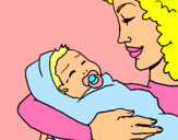 Dibuix Mare amb la seva nadó II pintat per mery