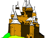 Dibuix Castell medieval pintat per maria