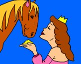 Dibuix Princesa i cavall pintat per joan