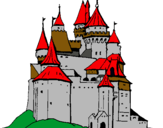 Dibuix Castell medieval pintat per noe