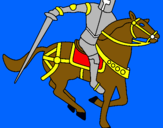 Dibuix Cavaller a cavall IV pintat per eric