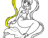 Dibuix Sirena amb perles pintat per eva