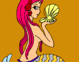 Dibuix Sirena i perla pintat per MARTA TOMAS