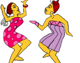 Dibuix Dones ballant pintat per sandra