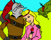 Dibuix Sant Jordi y la princesa pintat per meru