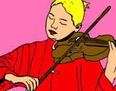 Dibuix Violinista  pintat per Julia manero