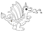 Dibuix Drac alegre II pintat per drac