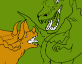 Dibuix Lluita de dinosauris pintat per alexabelladalmauieric