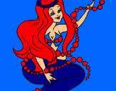 Dibuix Sirena entre bombolles pintat per berta  diez  pi