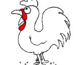 Dibuix Gall de granja pintat per gallina