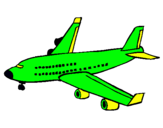 Dibuix Avió de passatgers  pintat per manal