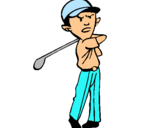 Dibuix Jugador de golf pintat per adrià