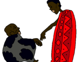 Dibuix Dos africans pintat per dos africans
