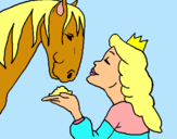 Dibuix Princesa i cavall pintat per mery llorens  marin