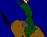 Dibuix Vaquer a cavall pintat per bernat    14