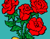 Dibuix Ram de roses pintat per clareta