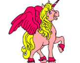 Dibuix Unicorn amb ales pintat per sandra