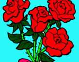 Dibuix Ram de roses pintat per yue