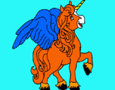 Dibuix Unicorn amb ales pintat per carla