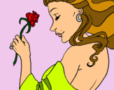 Dibuix Princesa amb una rosa pintat per Sainza