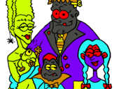 Dibuix Família de monstres pintat per anonim