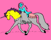 Dibuix Princesa en unicorn  pintat per ariadna gutierrez