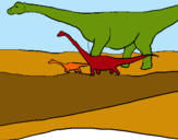 Dibuix Família de Braquiosauris pintat per david