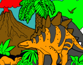 Dibuix Família de Tuojiangosauris pintat per JULI DE PALAMOS