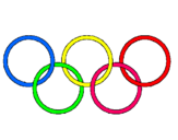 Dibuix Anelles dels jocs olímpics pintat per escut de jocs olompics