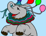 Dibuix Elefant amb 3 globus pintat per stefani 