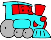 Dibuix Tren pintat per pol