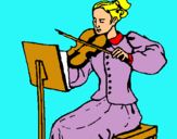 Dibuix Dama violinista pintat per Tània Guerrero Noguer 