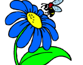 Dibuix Margarida amb abella pintat per anna