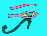 Dibuix Ull Horus pintat per egipte