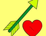 Dibuix Fletxa i cor  pintat per laura girard
