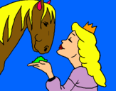 Dibuix Princesa i cavall pintat per Nuria yepes.