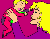 Dibuix Mare amb la seva nadó pintat per laia fernandez peramarch