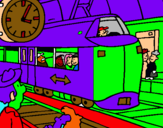 Dibuix Estació de ferrocarrils pintat per ROC