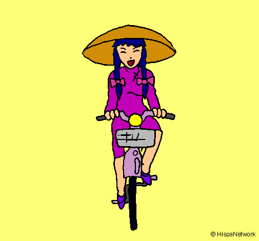 Dibuix Xina amb bicicleta pintat per aina.m