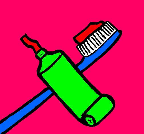 Dibuix Raspall de dents pintat per tomeu