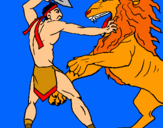 Dibuix Gladiador contra lleó pintat per Naooo!